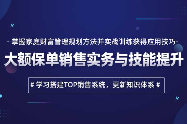大额保单销售实务与技能提升