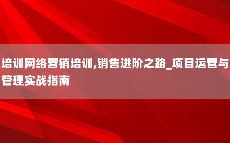 培训网络营销培训,销售进阶之路_项目